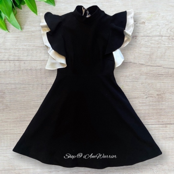 Cinq a Sept NWT ruffle sleeve tie neck mini dress *Shop@iAmWarrior - Picture 8 of 15